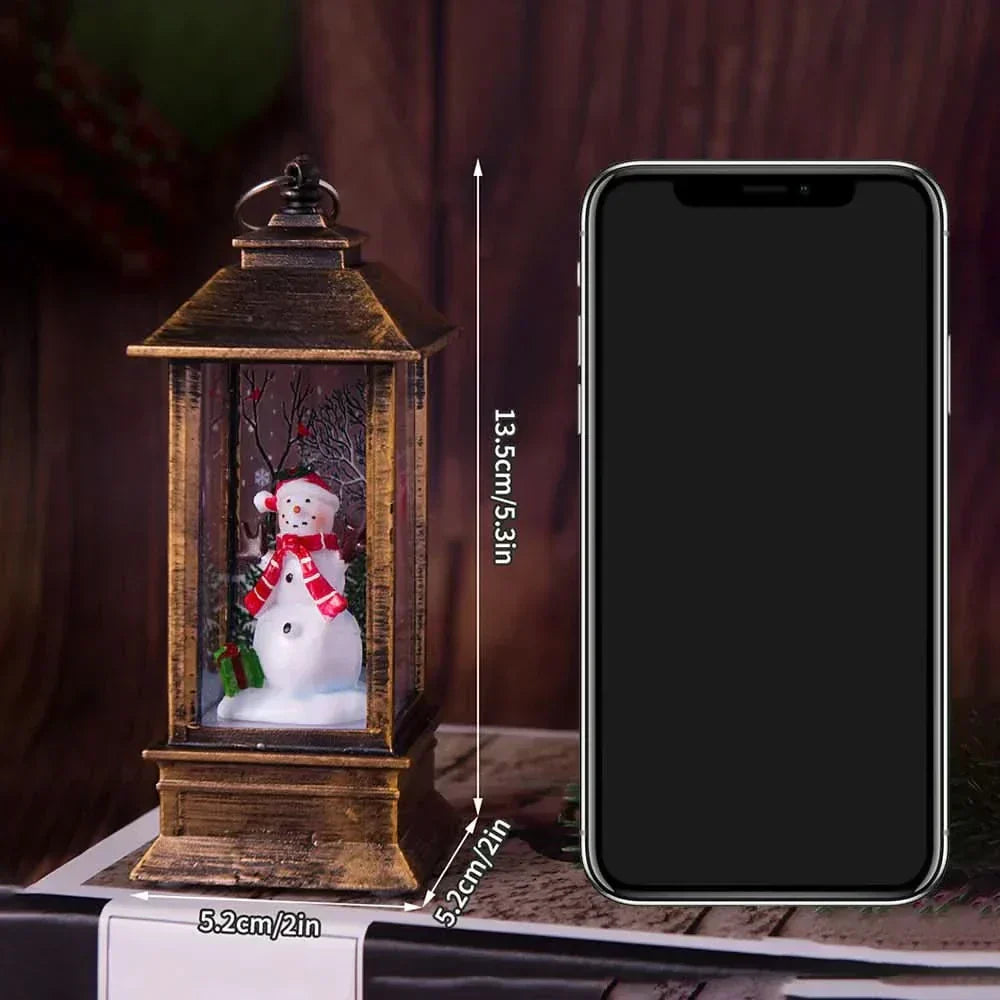 Luz Noturna Decorativa Natalina com Papai Noel e Boneco de Neve