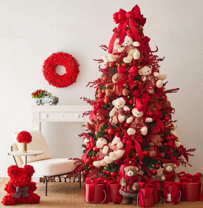 Decoração 360° Completa - Tema Ursinhos Vermelhos