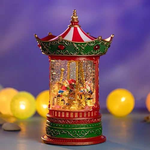 Lanterna Natalina Carrossel Giratória Musical