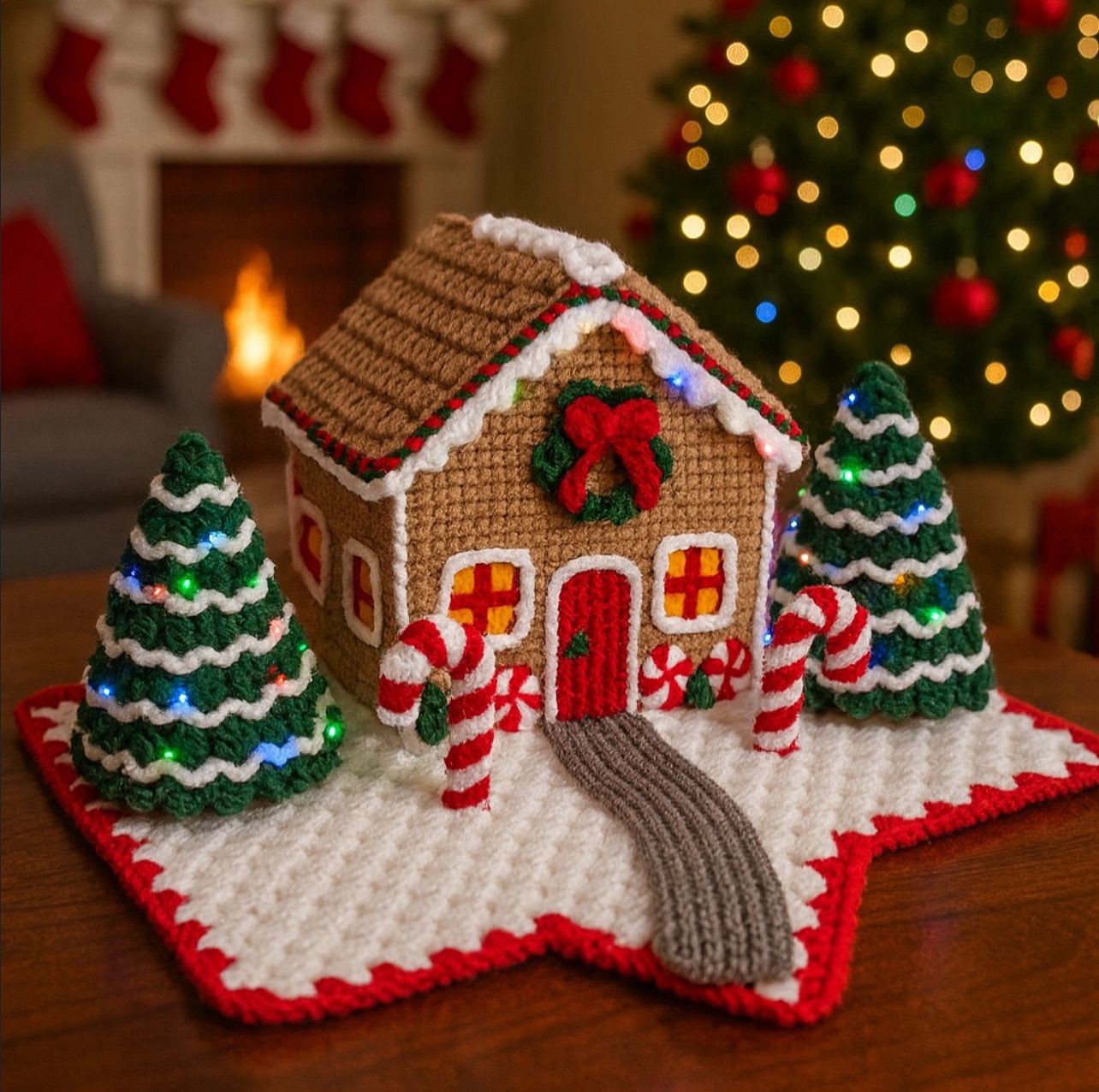 Vila Natalina De Crochê 25cm