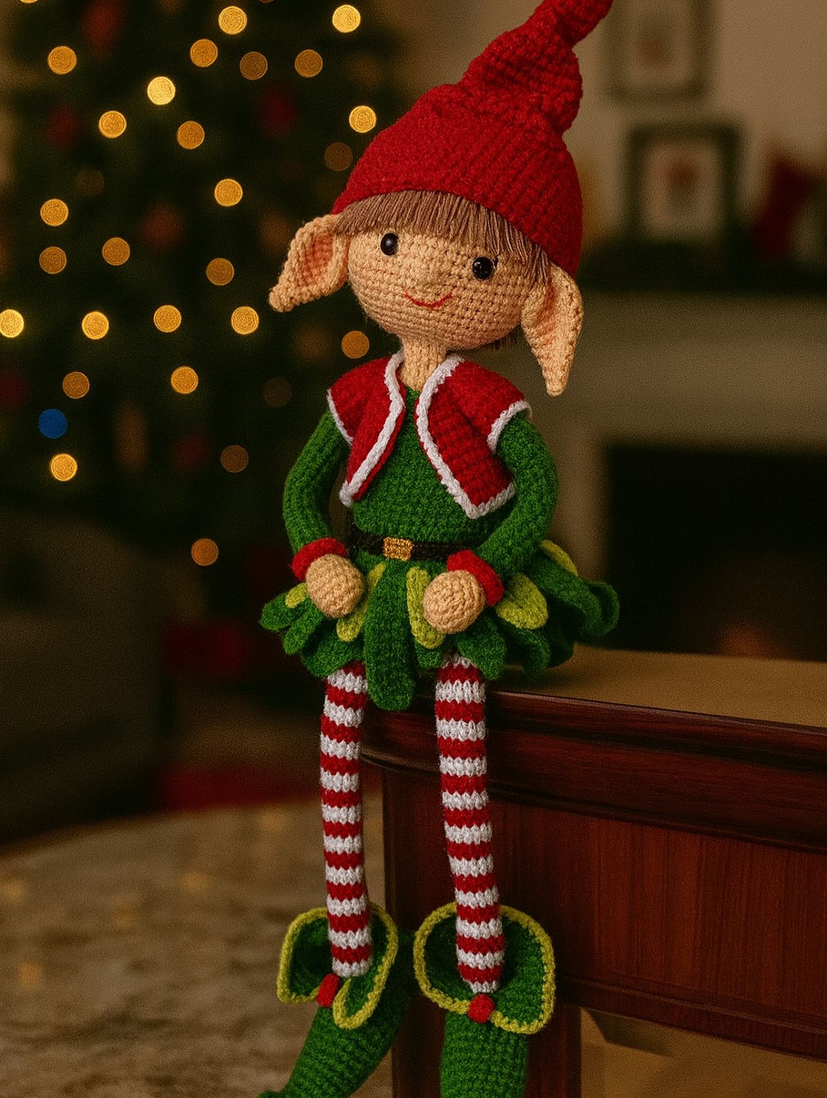 Elfa Duende de Crochê 20cm