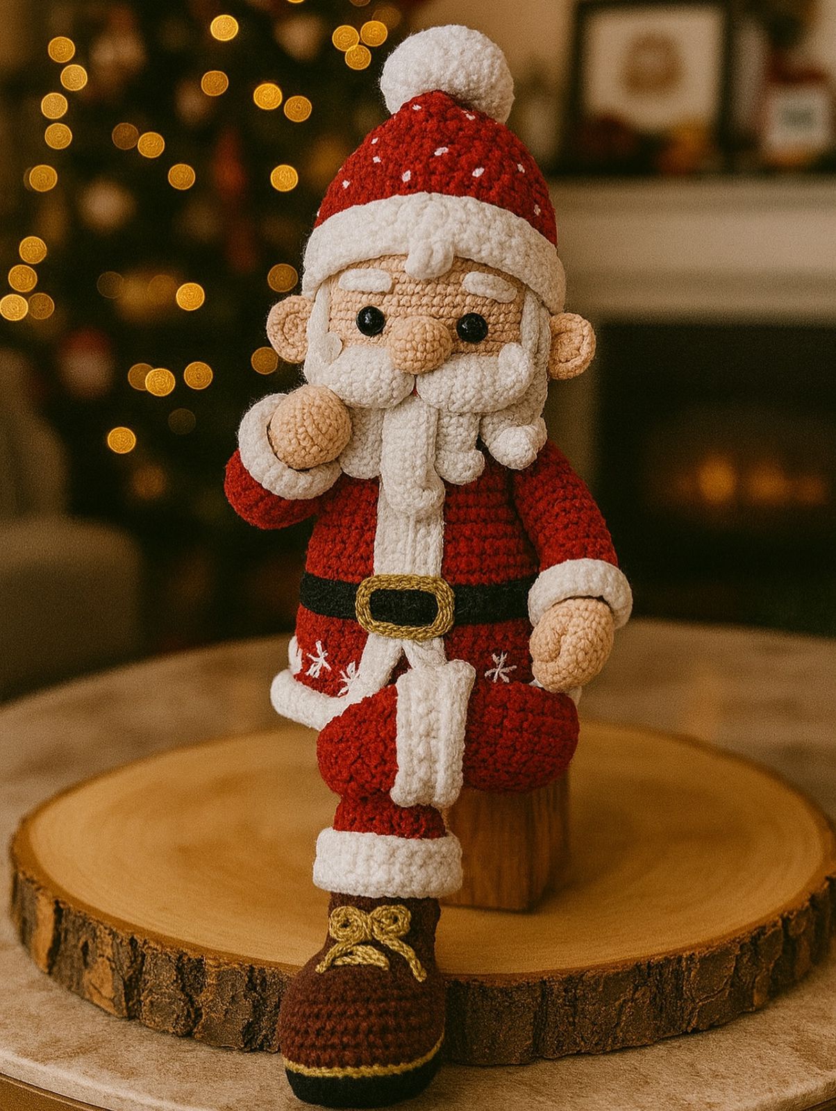 Papai Noel Perna Cruzada 20cm