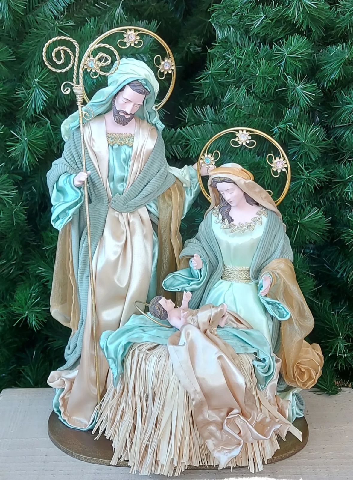 Presépio Sagrada Família Azul