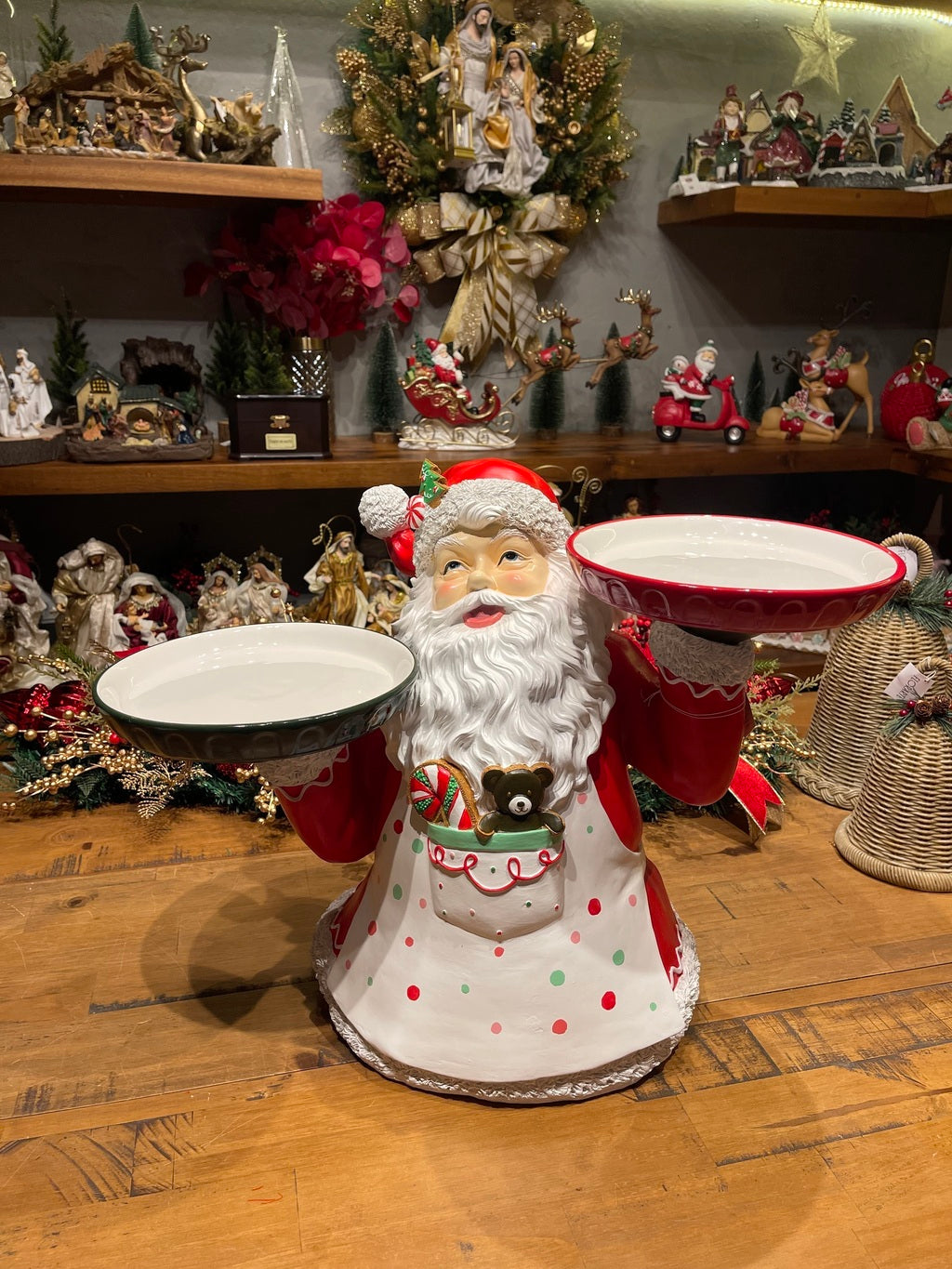 Papai Noel resina suporte para bolo e doces 54,5cm