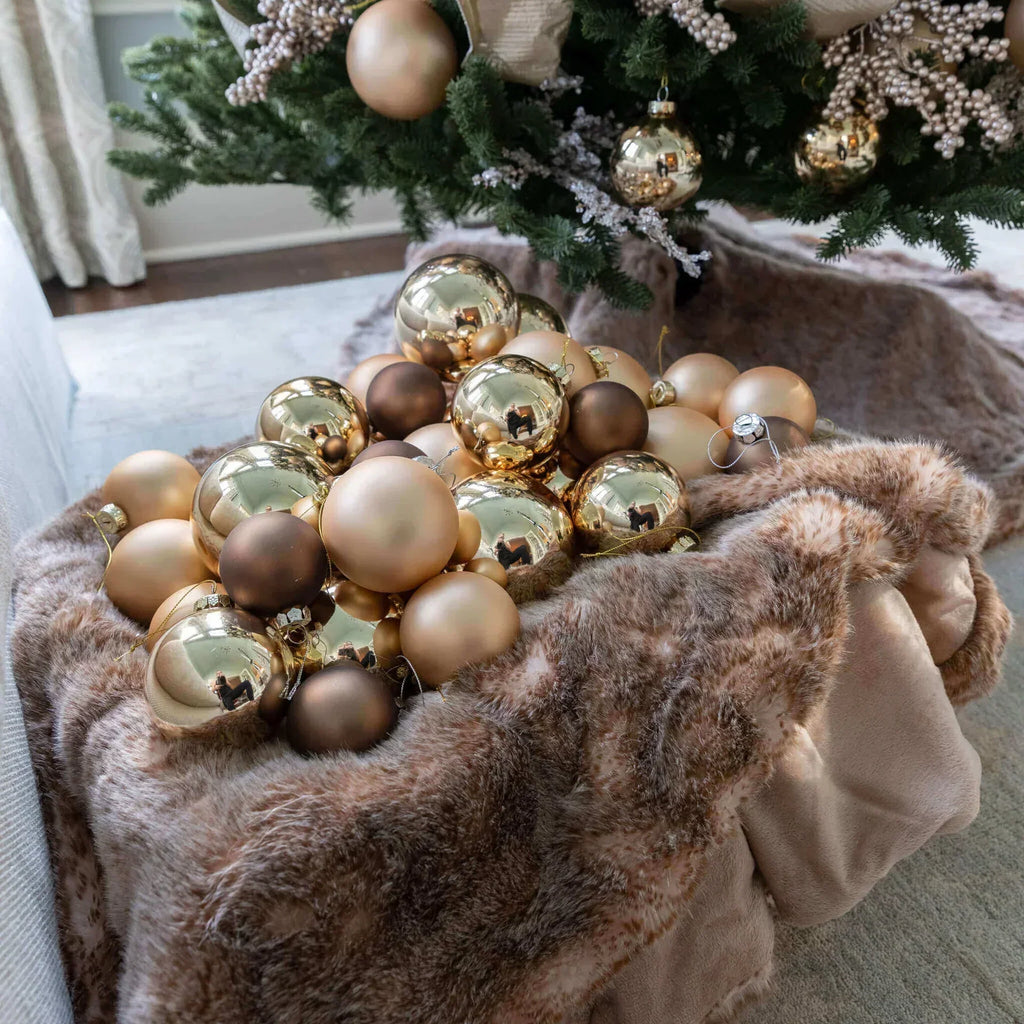 Kit 24 bolas 8cm Essenciais (Douradas)