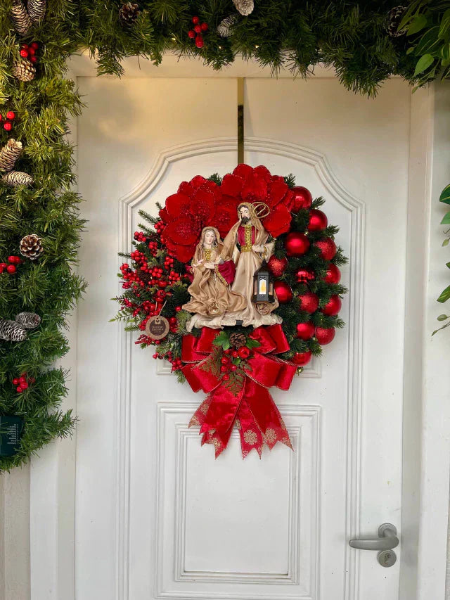 Guirlanda De Natal Sagrada Família C/ Led 50cm